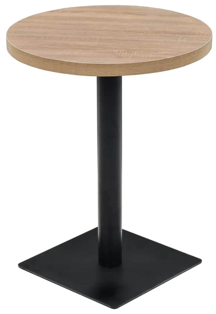 vidaXL kerek, tölgyfa színű MDF/acél bisztró asztal 60 x 75 cm