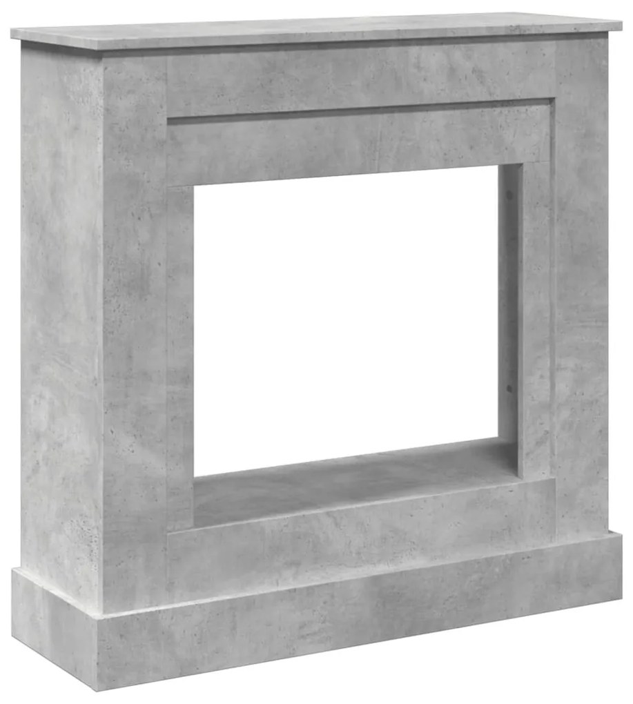 betonszürke szerelt fa kandallóburkolat 90 x 30 x 90 cm