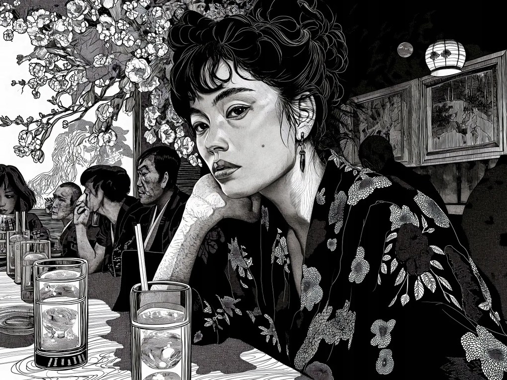 Poszter 40x30cm Fekete Kimono