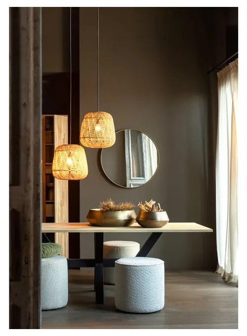 Sara bézs puff, ø 46 cm - WOOOD