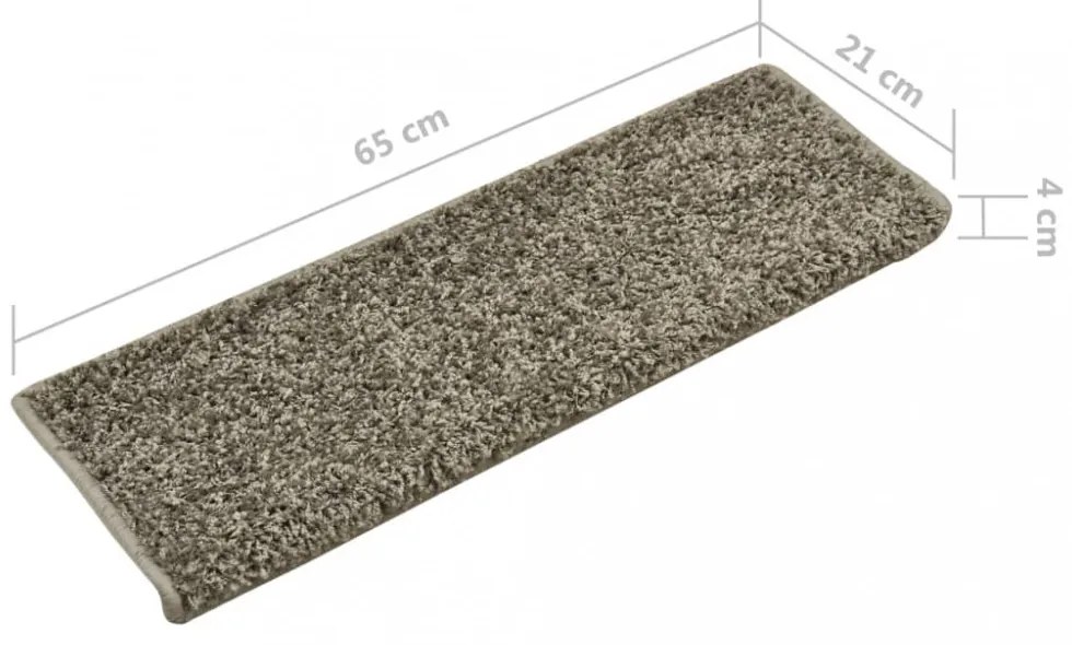 15 db szürke lépcsőszőnyeg 65x21x4 cm