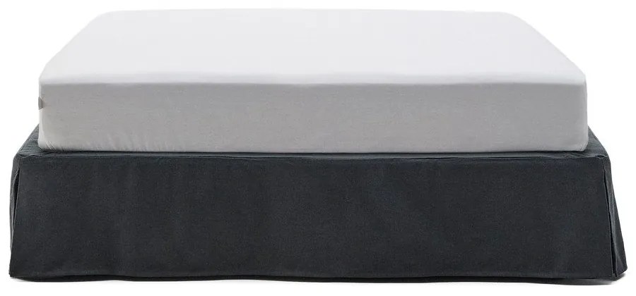 Antracitszürke kárpitozott franciaágy 150x190 cm Jaira – Kave Home