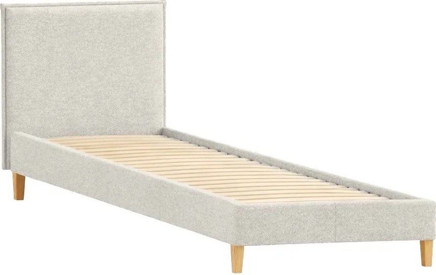 Bézs kárpitozott egyszemélyes ágy ágyráccsal 90x200 cm Tina – Ropez