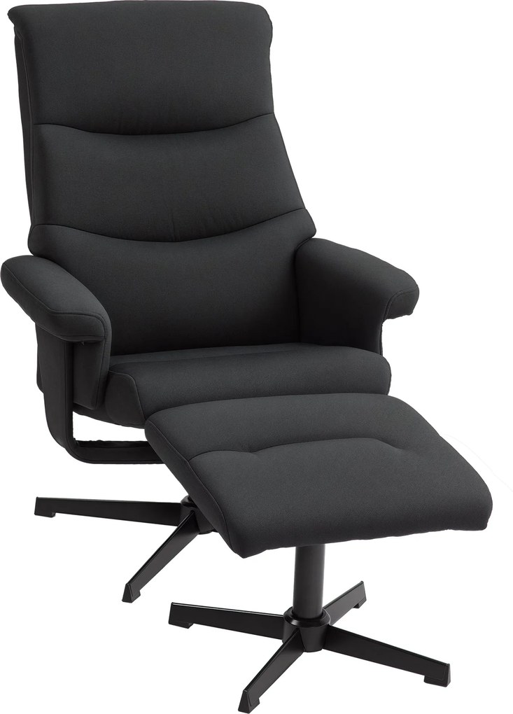 HOMCOM Fotel lábzsámollyal, párnázott TV Fotel dönthető funkcióval, hintázó jellemzővel, forgatható pihenőszék bársonyos megjelenéssel, Nappalihoz és