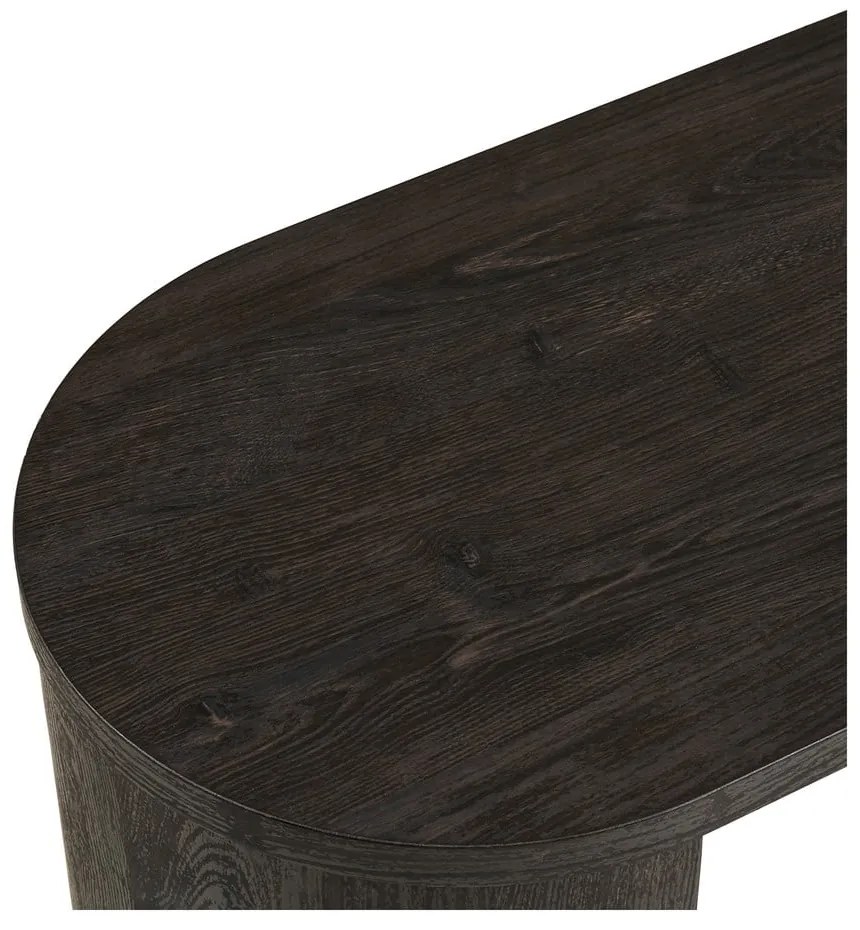 Sötétbarna konzolasztal tölgyfa dekorral 38x114 cm Bibione – House Nordic