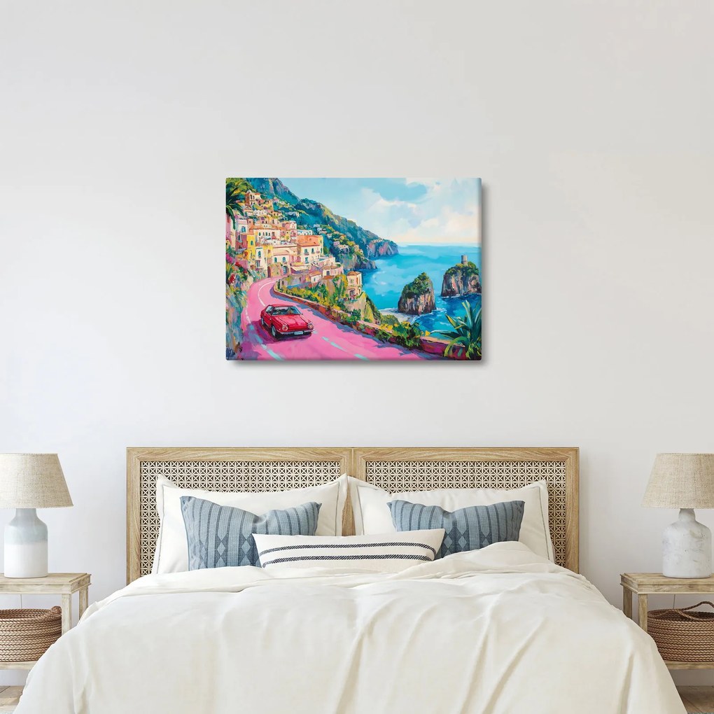 Kép - Rózsaszín part menti út (70x50 cm)
