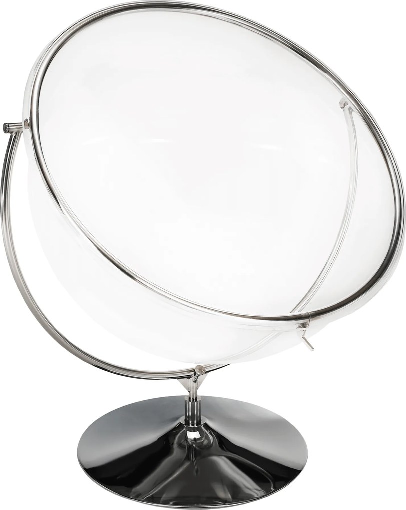 Függő fotel állvánnyal, átlátszó/ezüst/szürke, BUBBLE NEW TYP 2