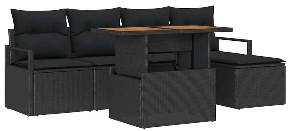 Kert étkező szett párnával 6 pcs Fekete és Barna