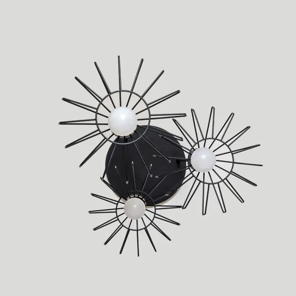 SOLANO kábeles csillár 3xE27/15W/230V fekete/arany