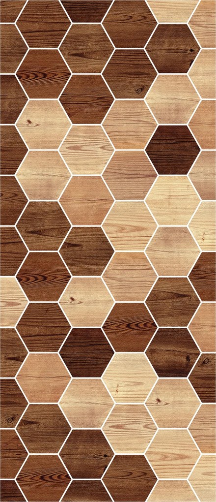 Flizelin fotótapéta Fa méhsejt geometria 91x211 +ragasztó