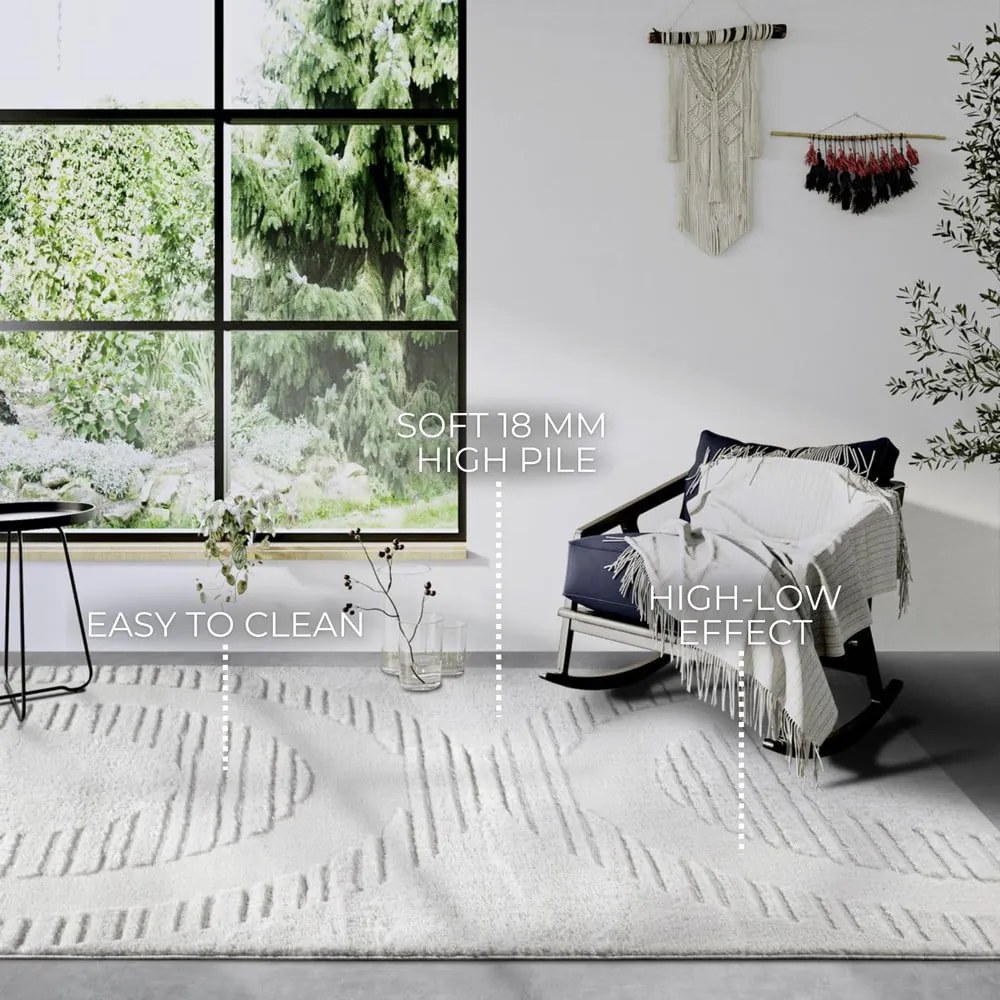 Krémszínű szőnyeg 120x170 cm Bartoux Cream White – Elle Decoration