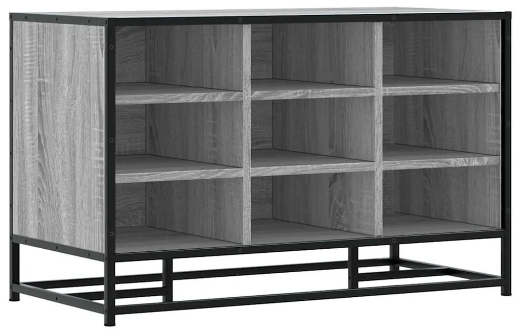 cipőpad szürke Sonoma 84x40x53,5 cm Gépi fa és fém