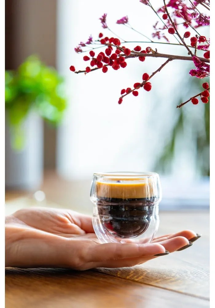 Üveg eszpresszó-duplafalú csésze szett 2 db-os 70 ml Sferico – Vialli Design