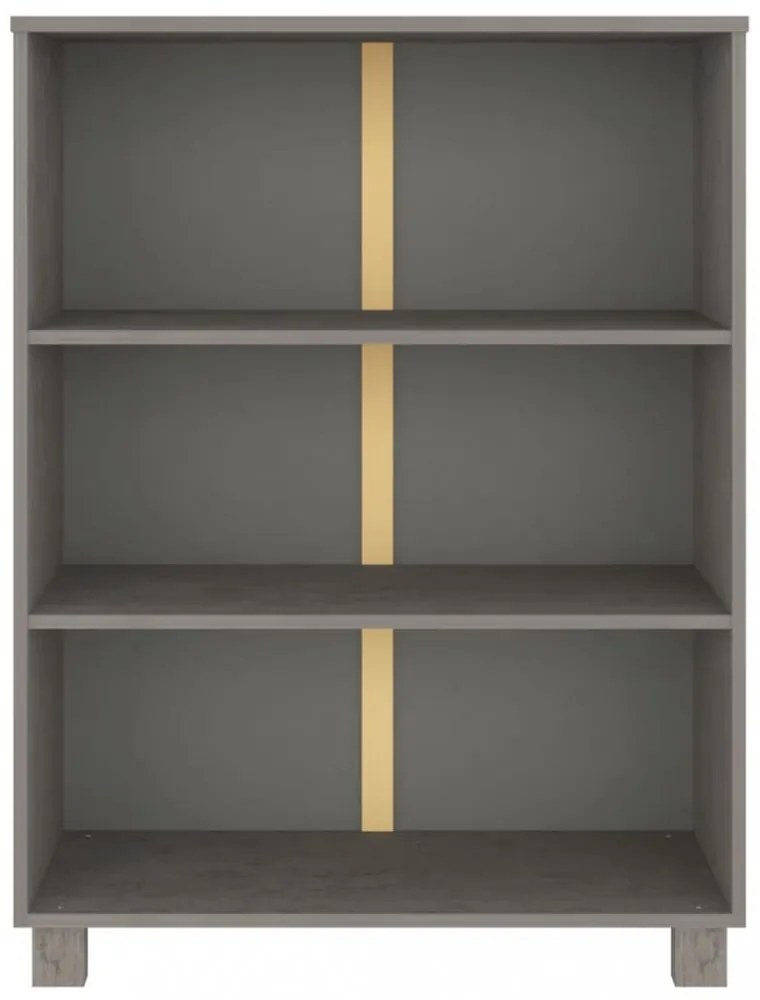 HAMAR világosszürke tömör fenyőfa könyvszekrény 85x35x112 cm