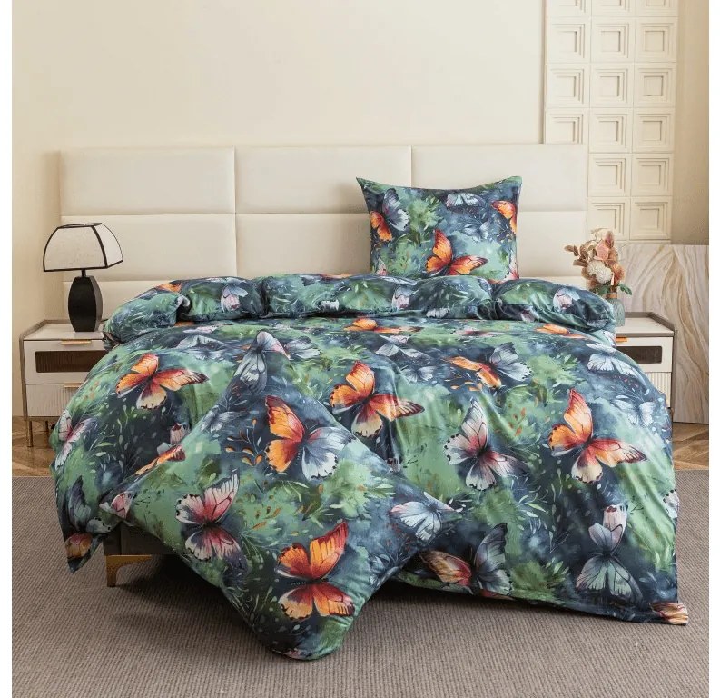 Mikroszálas ágynemű COLORFUL BUTTERFLY, színes Ágyneműhuzat mérete: 2 db 70 x 90 cm | 200 x 220 cm
