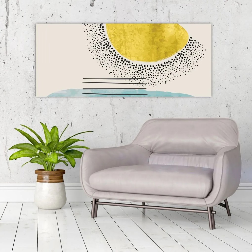 Kép - Absztrakt festmény a strandról N⁰2 (120x50 cm)