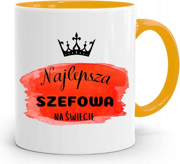 Sárga Bögre Ajándék Főnöknek Legjobb Főnöknő fényképes nyomtatással