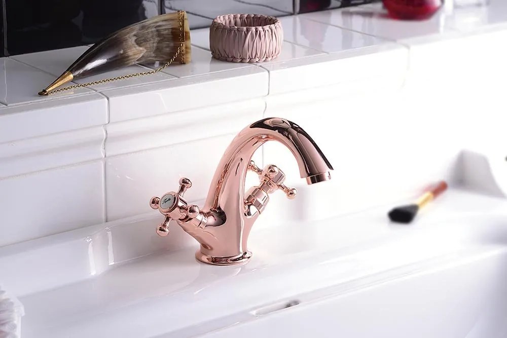 , ANTEA fali csaptelep, felső konzol, króm/arany, 3362