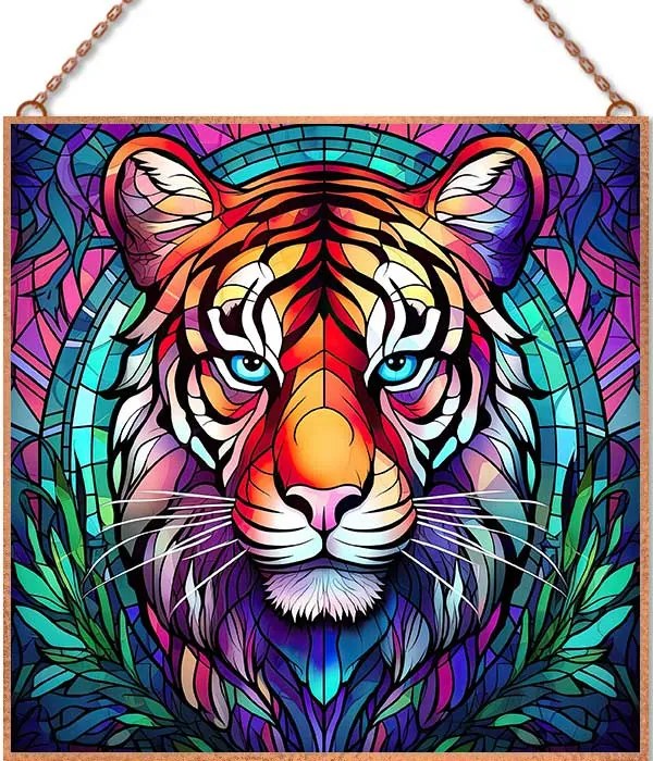 Tigris díszüveg üvegkép, falikép