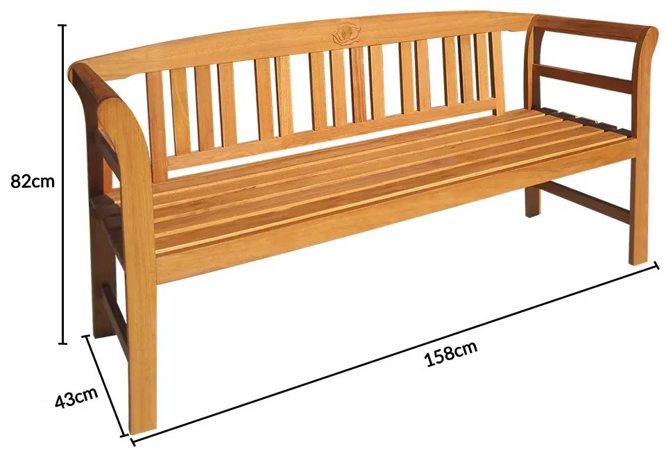 Deuba Rose kerti pad 150 cm - eukaliptusz