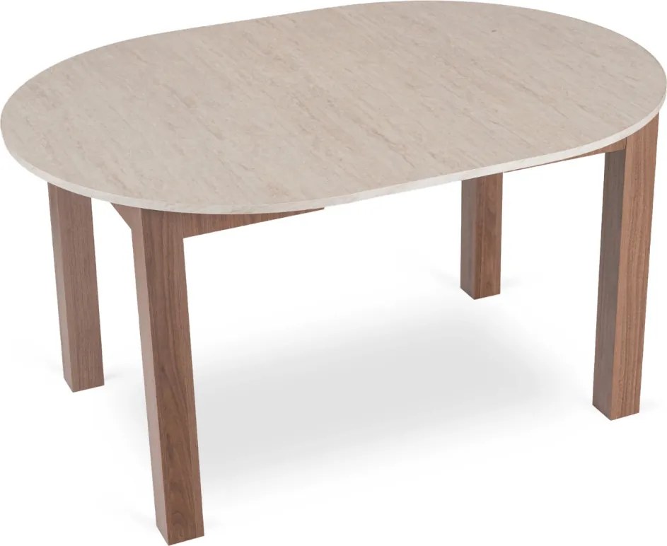 Modern bővíthető étkezőasztal HARRY 102–142 cm travertin dió Nicea