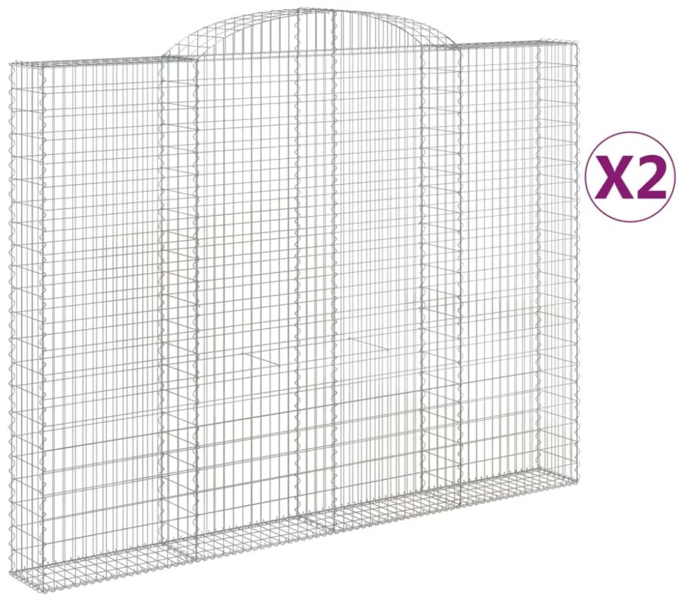 2 db íves horganyzott vas gabion kosár 300x30x220/240 cm