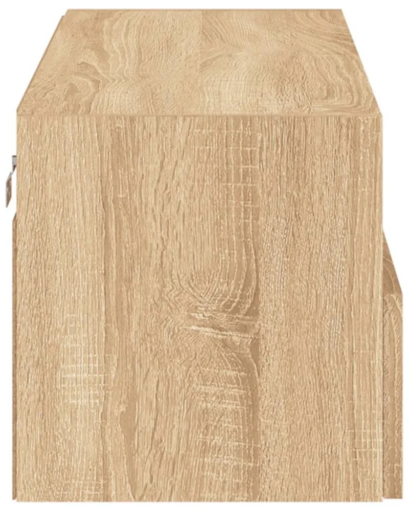 sonoma tölgy színű szerelt fa fali TV-szekrény 80 x 30 x 30 cm