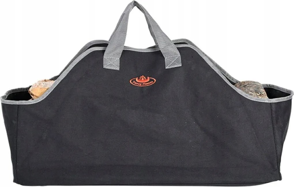 Táska Hordozó kandalló tűzifa fekete hordozható kosár strapabíró