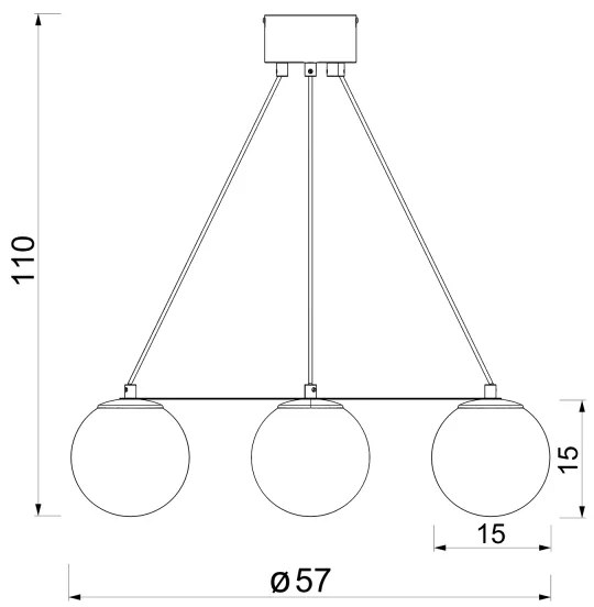 Csillár zsinóron BALLO 4xE27/15W/230V fekete/fehér