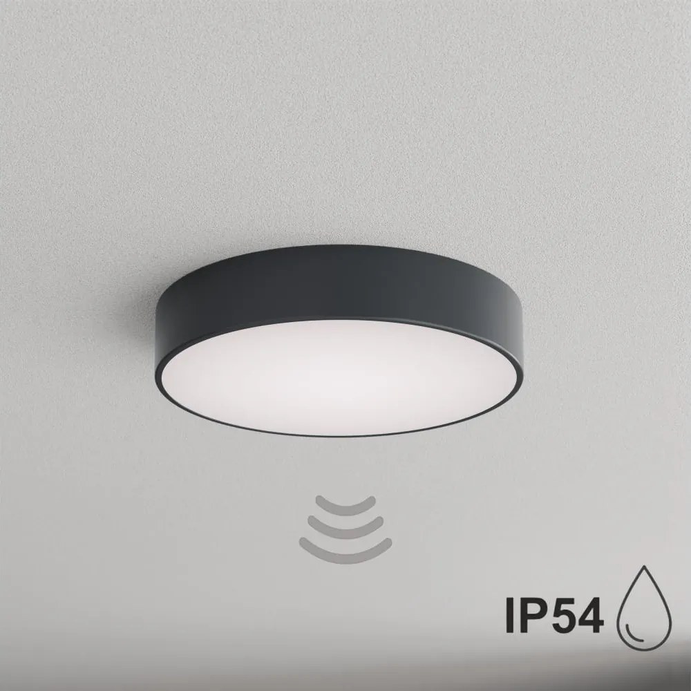 BRILAGI - Fürdőszobai mennyezeti lámpa érzékelővel CLARE 3xE27/24W/230V átm. 40 cm antracit IP54