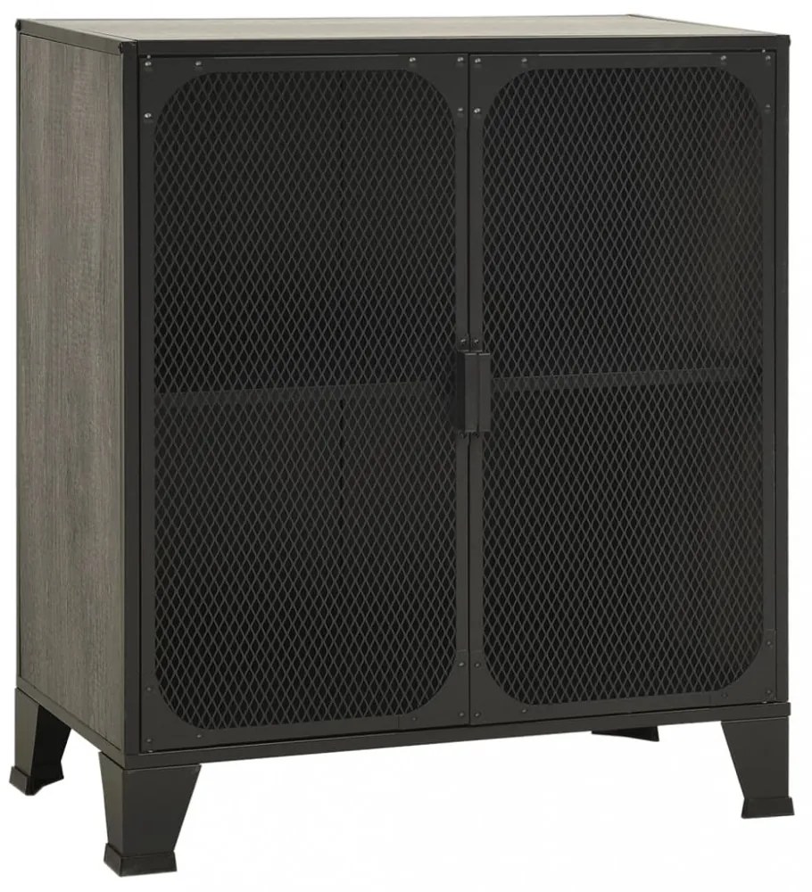 2 db szürke fém és MDF tárolószekrény 72 x 36 x 82 cm