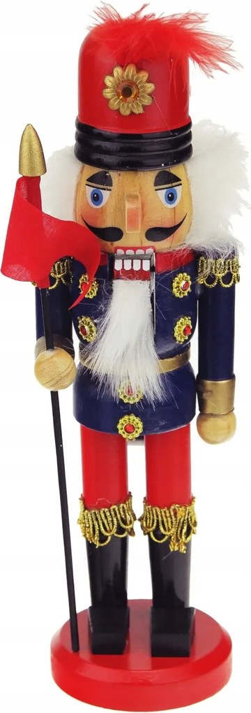 Diótörő Csendőr; 25 cm kék-piros