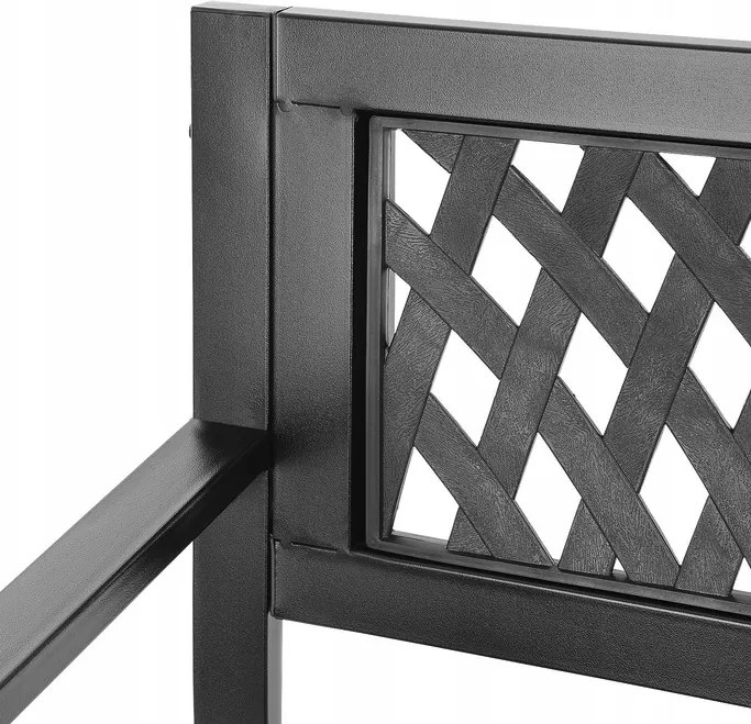 Kényelmes kerti pad 125 x 53 x 77 cm - fekete