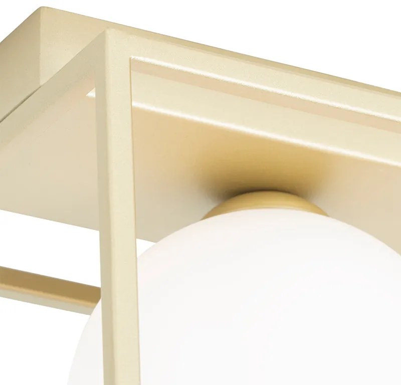 Design mennyezeti lámpa arany fehér üveggel 2 lámpás - Aniek