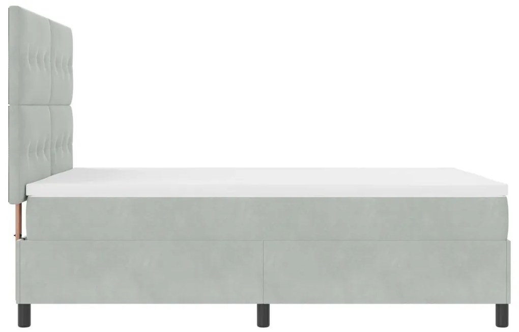 vidaXL Boxspring Ágy Matrac nélkül Világosszürke 140x200 cm Bársonyos