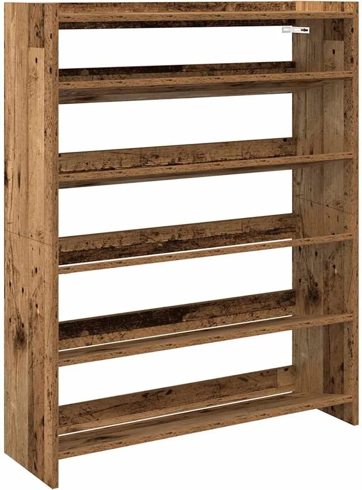 vidaXL antik fa szerelt fa cipőtartó 80x25x100 cm