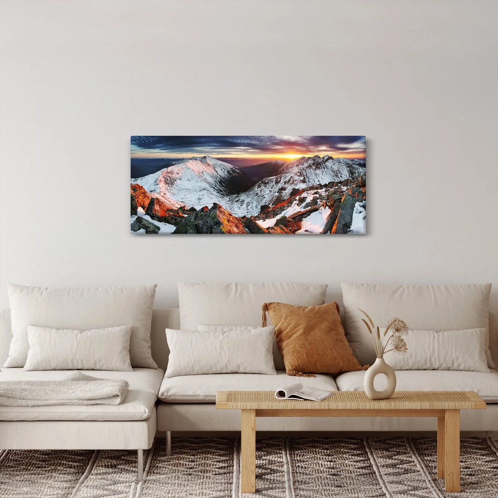 Kép - Téli hegyi panoráma (120x50 cm)