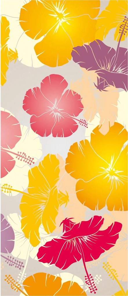 Flizelin fotótapéta Hibiszkusz Virágok Egzotika Elegancia 91x211 +ragasztó