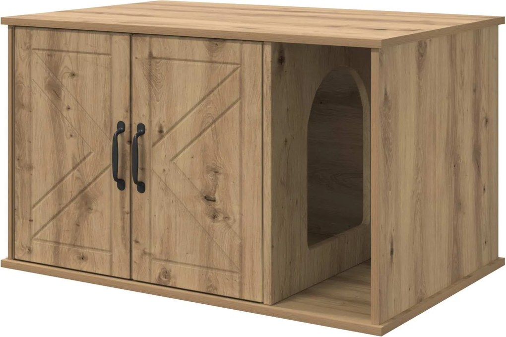 vidaXL Macska Ház Művészi tölgy 85 x 55 x 50 cm Faanyag