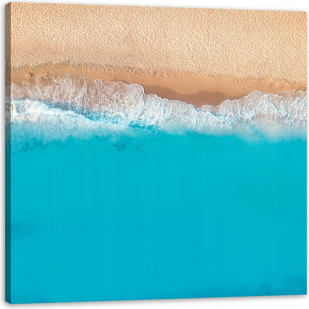 Vászonkép Tengerpart Víz Hullámok Kék 50X50 cm Ajándéknak is tökéletes