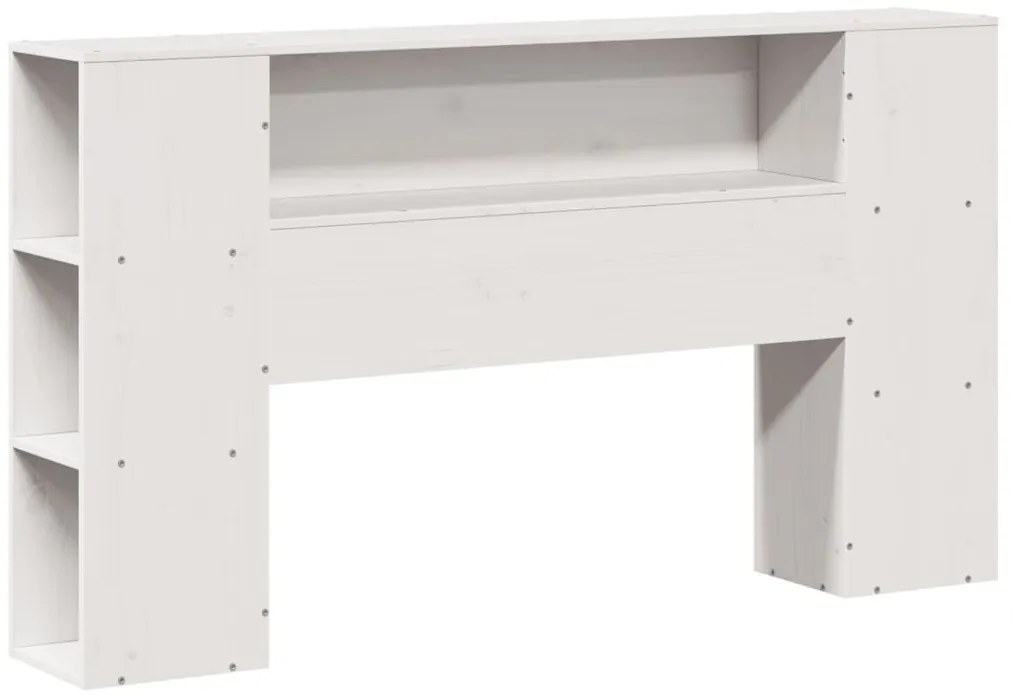fehér tömör fa könyvespolcos ágy matrac nélkül 135x190 cm