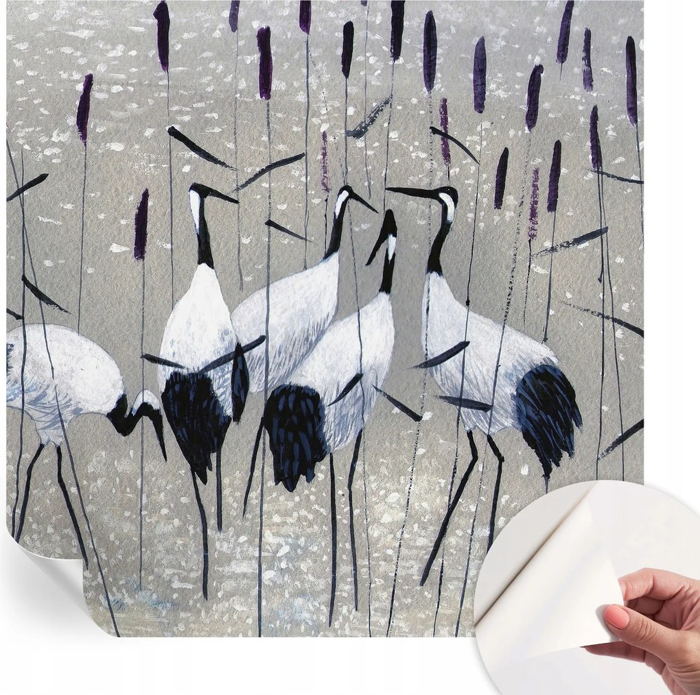 Öntapadós Stílusos Dekoratív Fotótapéta Harmonikus darvak 250x250 cm