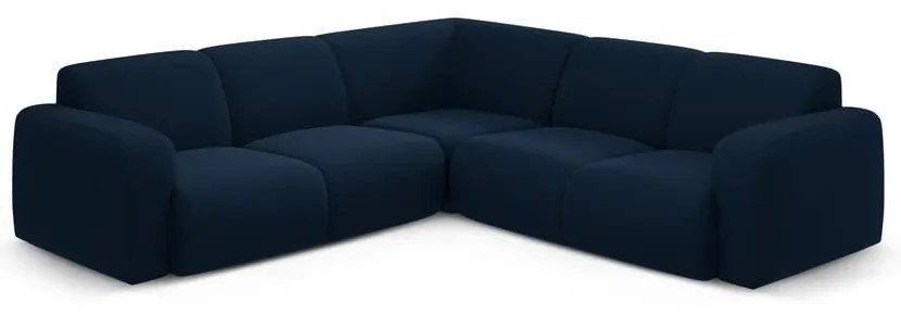 Sötétkék buklé sarokkanapé (variálható-L alakú) Molino – Micadoni Home