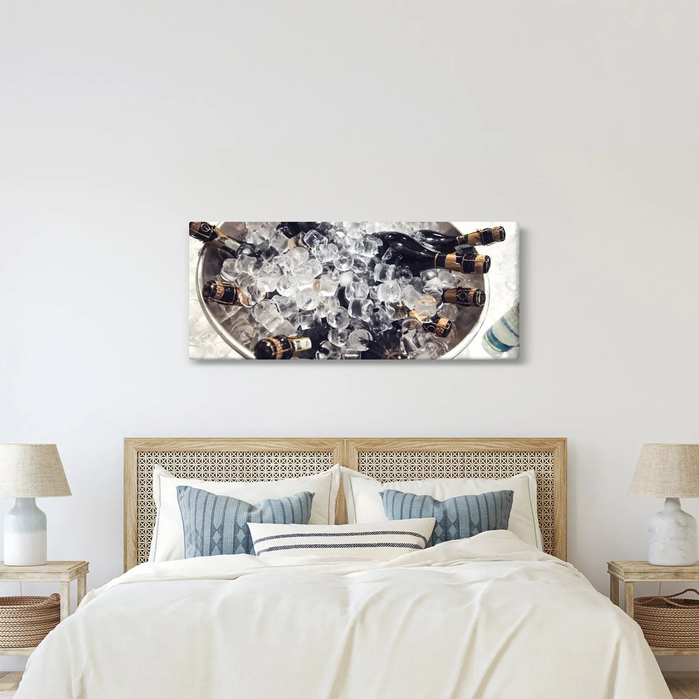 Kép - pezsgő a jégben (120x50 cm)