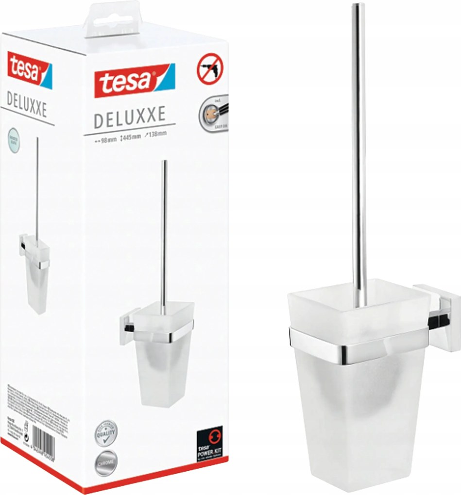 Wc kefe öntapadós lógó Tesa Deluxxe fürdőszobai fém