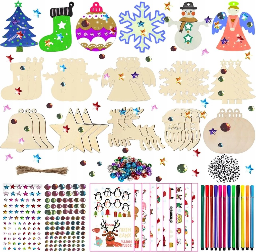 Karácsonyfadísz Szett Karácsonyi Fa Gyerek Diy Dekoráció Gömbök