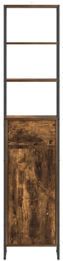 vidaXL Fürdőszoba Székény Füstös tölgy 40 x 30 x 180 cm Faanyag