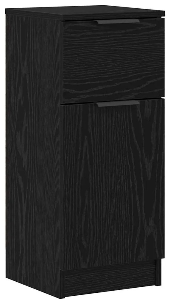 Széf fiókkal 3 pcs Musta tammi 121 x 30 x 70 cm Faanyag