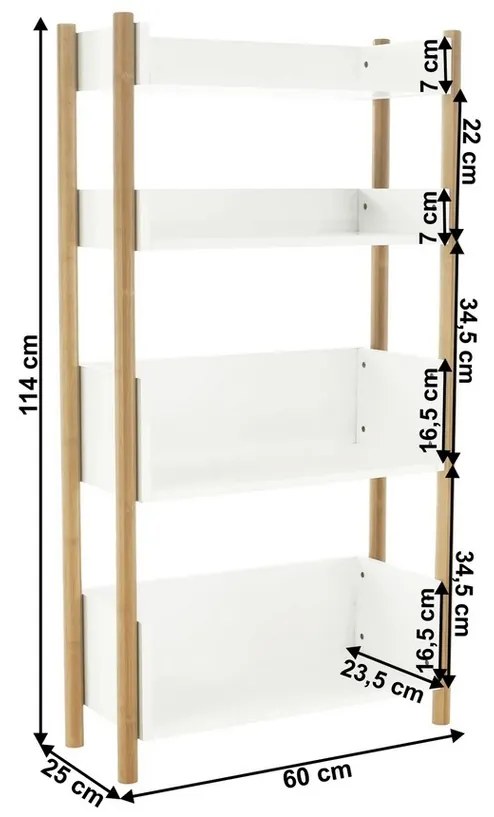 Baltika polc, 3. típus,60 x 25 x 114 cm, 4 emelet