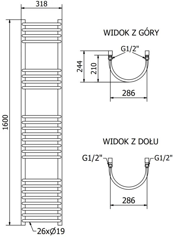 Mexen Eros, fűtőelem 1600 x 318 mm, 549 W, fekete, W112-1600-318-00-70